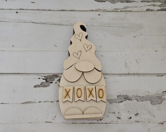 Valentijnskabouter houten blanco doe-het-zelf plank, decor gelaagd dienblad