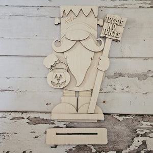 Halloween Gnome shelf sitter wood blank diy - Halloween tiered tray blank decor - Fall decor - Fall gnome DIY - Halloween Shelf Sitter