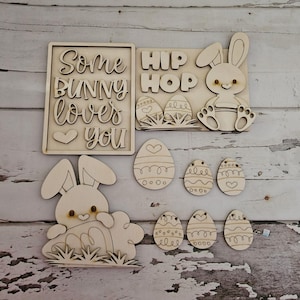 DIY Easter tiered tray - Easter wood blanks - DIY spring tiered tray - Make your own tiered tray - diy Easter home decor - Spring home decor