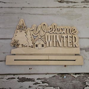 Winter shelf sitter wood blank - Snowman wood blanks - Winter tiered tray decor diy wood blank - Winter wood blank - Diy winter decor