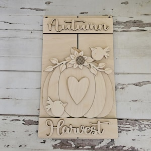 Fall wood door hanger diy blank - Fall door hanger - Make your own wreath - DIY Autumn door hanger - DIY door decor