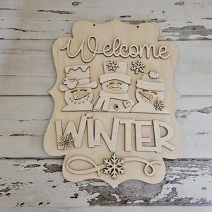 Winter door hanger blank | Winter blank door hanger | DIY Christmas Door Hanger Kit | Christmas | Snowman | Santa | DIY | Door Hanger