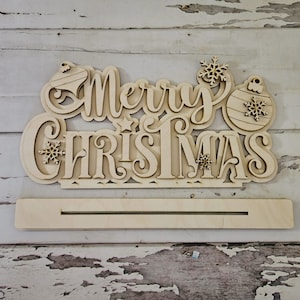 Santa shelf sitter diy blank - DIY Christmas home decor - Christmas wood blanks - Christmas tiered tray decor - Santa Claus home decor