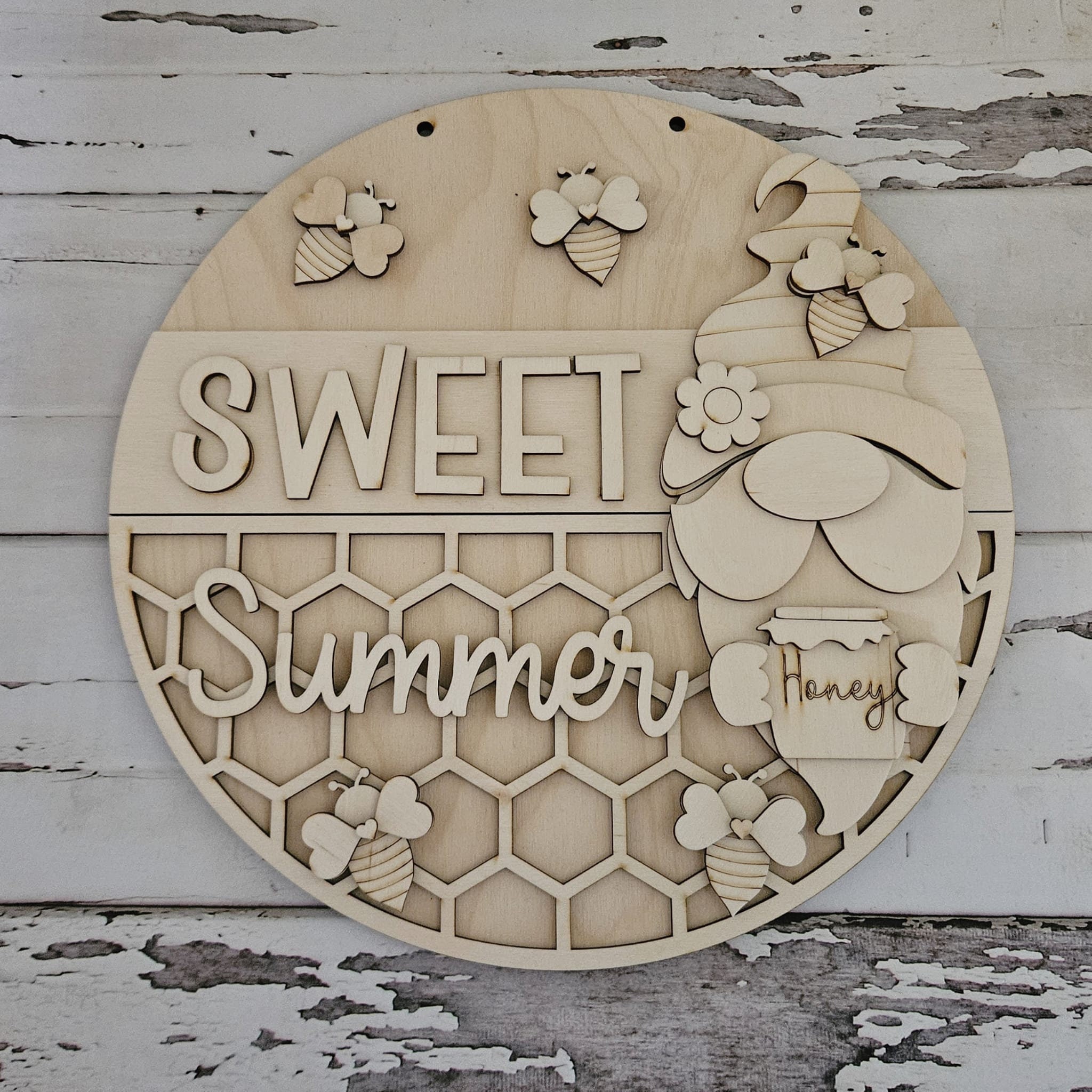Summer honey bee door hanger blank | Bee blank door hanger | DIY Summer Door Hanger Kit | Summer | wood blank | Bee decor | Door Hanger