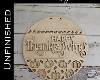DIY Thanksgiving Wood Door Hanger Blank - Fall Decor Craft