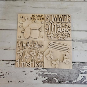 Summer interchangeable signs - Diy summer home decor - diy beach tiered tray decor - Make your own summer decor -diy Wood blank
