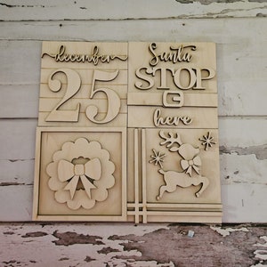 Holz Holzrohlinge für Weihnachten - DIY austauschbare Holzschilde für Weihnachten - DIY Weihnachtsdeko - DIY Weihnachtsdekor - DIY Weihnachtsschmuck
