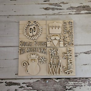 Holz Holzrohlinge für Weihnachten - DIY austauschbare Holzschilde für Weihnachten - DIY Weihnachtsdeko - DIY Weihnachtsdekor - DIY Weihnachtsschmuck