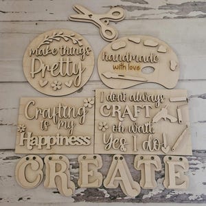 Crafting tiered tray decor blank, Crafty diy home decor, Craft tiered tray blank, DIY wood signs, Blank wood craft kit