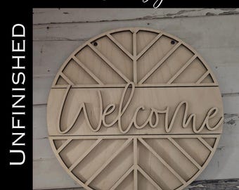 DIY Willkommen Türschild - Naturholz, Home Decor