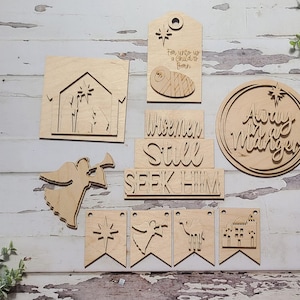 Christmas tiered tray decor diy blank, Tiered Tray Decor blank, Wood Craft Kit, Do It Yourself, DIY Craft Kit, 3D Decor, Christmas Decor DIY