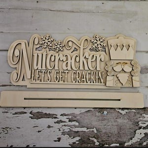 Santa shelf sitter diy blank - DIY Christmas home decor - Christmas wood blanks - Christmas tiered tray decor - Santa Claus home decor