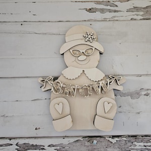 Winter Gnome shelf sitter wood blank diy, Snowman tiered tray blank decor, Winter decor, Christmas gnome DIY, Winter Shelf Sitter, Snowman