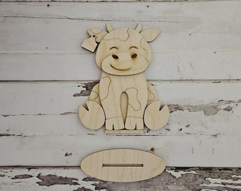 DIY Highland Kuh Shelf Sitter, Holz Tiered Tablett Dekorrohling