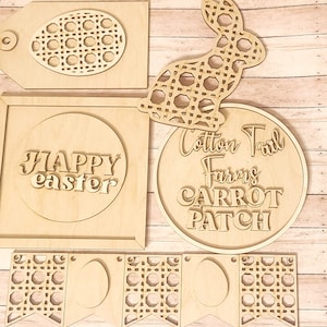 Easter tiered tray decor blank. Make your own tiered tray bundle. Spring Tier decor, Easter decor, Colorful mini signs, Tier tray kit, DIY