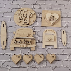 Valentine&#39;s day tiered tray decor diy blank, Tiered Tray Decor blank, Wood Craft Kit, Do It Yourself, DIY Craft Kit, 3D Decor,