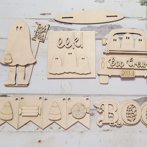 Halloween tiered tray decor bundle, Halloween tiered tray blanks, Fall decor blanks, Halloween DIY decor