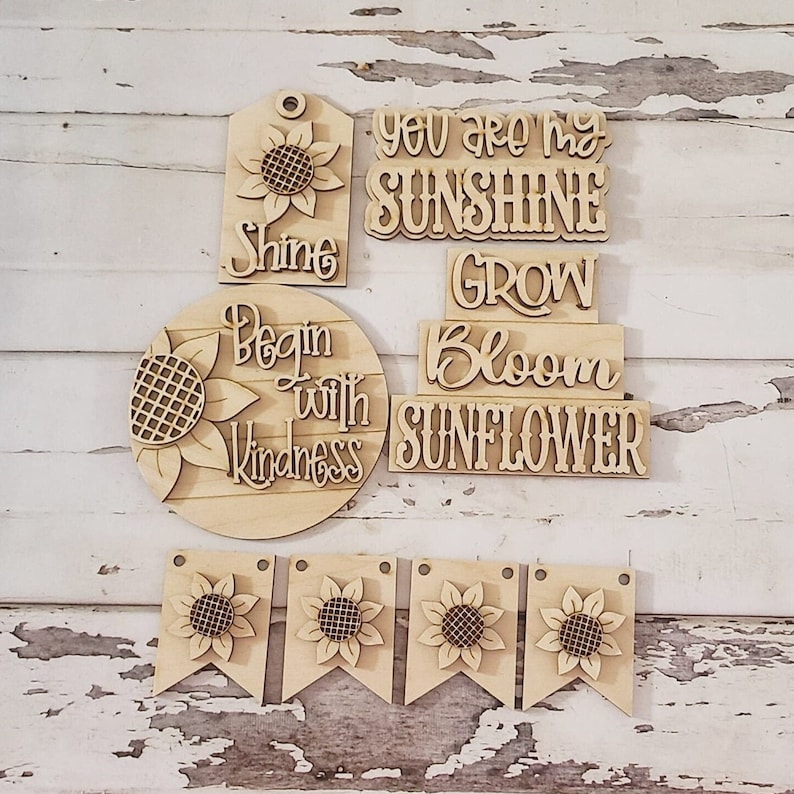Sunflower Tiered Tray Decor Bundle, DIY Summer Signs - Etsy