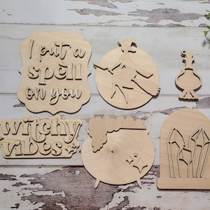 Halloween tiered tray decor bundle, Halloween tiered tray blanks, Fall decor blanks, Halloween DIY decor