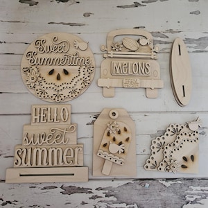 Zomerse watermeloen gelaagde lade blanco, zomer gelaagde lade, watermeloen hout blanco, doe-het-zelfinrichting, zomerhuisdecoratie doe-het-zelf, doe-het-zelf-huisdecoratie