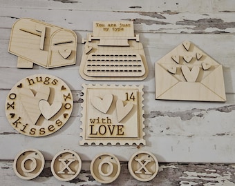 DIY valentijnsdienblad decor, houten knutselset