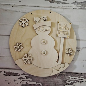 Winter door hanger blank | Winter blank door hanger | DIY Christmas Door Hanger Kit | Christmas | Snowman | Santa | DIY | Door Hanger
