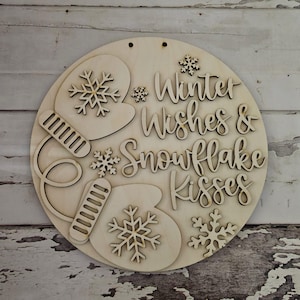 Winter door hanger blank | Winter blank door hanger | DIY Christmas Door Hanger Kit | Christmas | Snowman | Santa | DIY | Door Hanger