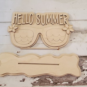 Summer diy blank shelf sitter, Summer tiered tray blank decor, Summer decor, craft DIY, Sunglasses Shelf Sitter