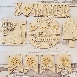 Summer watermelon tiered tray blank, Summer tiered tray, Watermelon wood blank, DIY decor, summer home decor diy, Do it yourself home decor