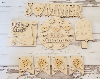 Summer watermelon tiered tray blank, Summer tiered tray, Watermelon wood blank, DIY decor, summer home decor diy, Do it yourself home decor