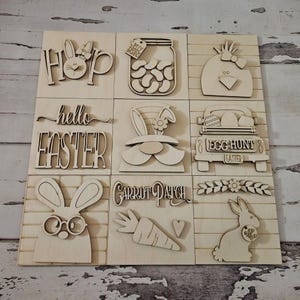 Easter interchangeable signs - Spring diy Interchangeable signs - Easter DIY tiered tray - Spring tiered tray decor - Make your own decor