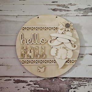 Fall wood door hanger diy blank - Fall door hanger - Make your own wreath - DIY Autumn door hanger - DIY door decor