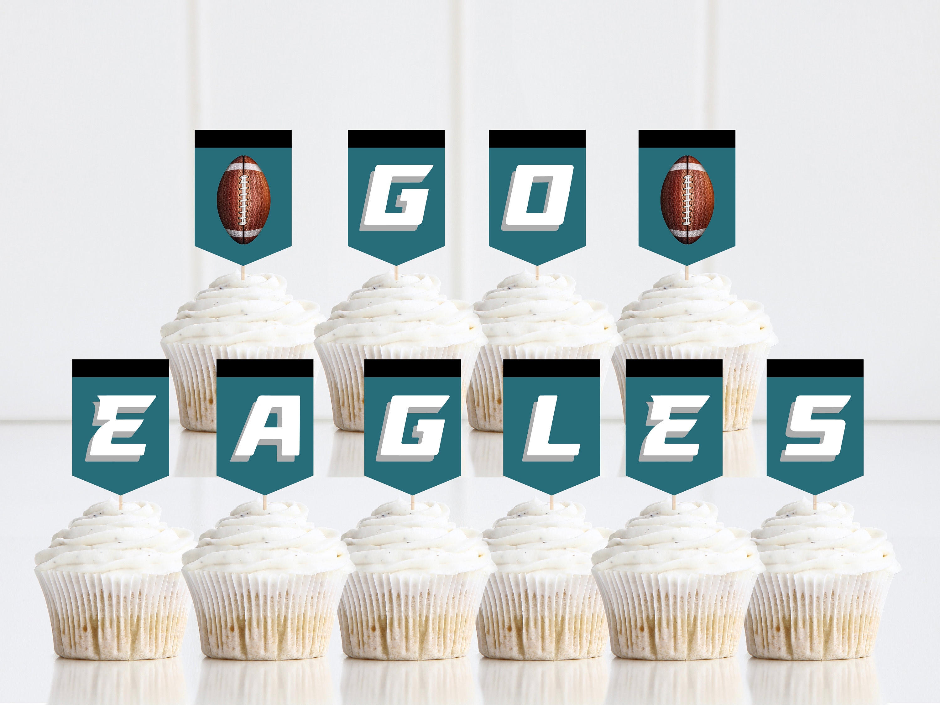 PRINTABLE Philadelphia Eagles Cupcake Toppers Fly Eagles - Etsy