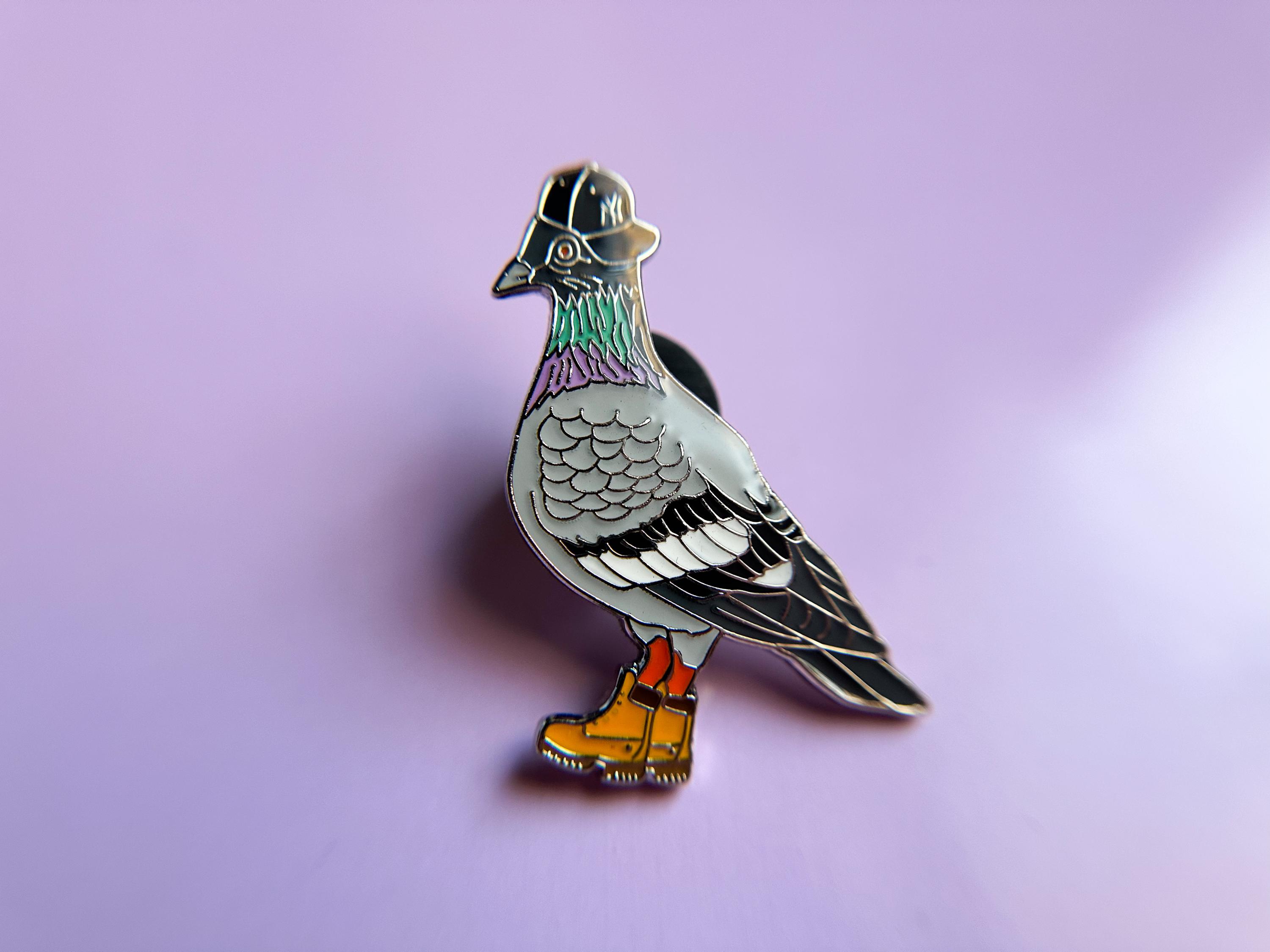 New York Pigeon Enamel Pin - Etsy