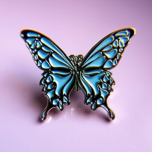 Blue Butterfly Enamel Pin