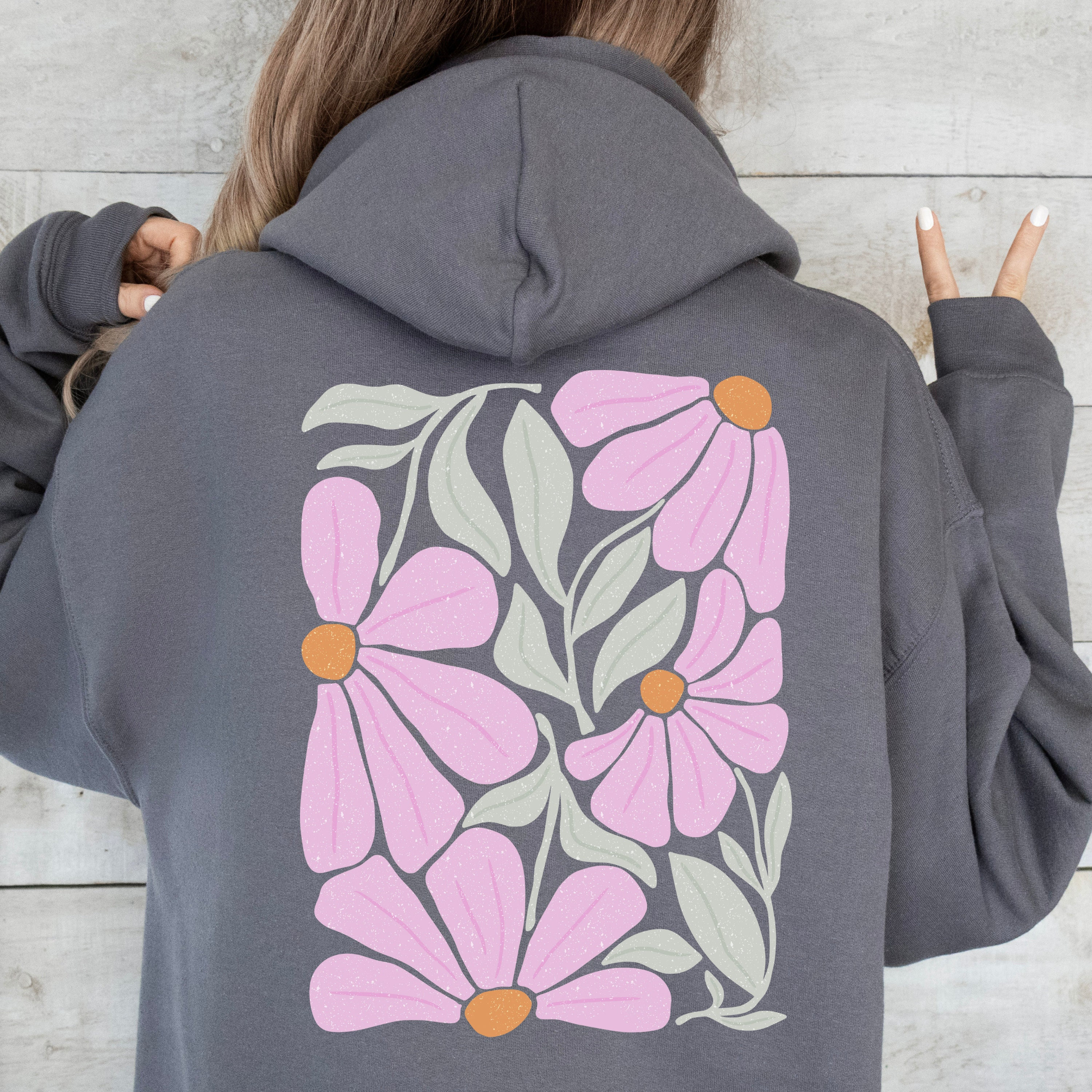 Flowered hoodie new arrivals