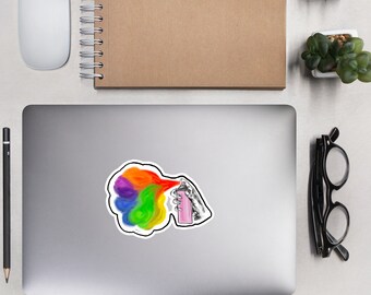 Rainbow Spray Paint Sticker: Durable Vinyl Art