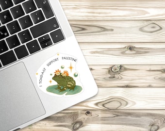 Palestine Vinyl Sticker: "I Toad-ally Support Palestine"