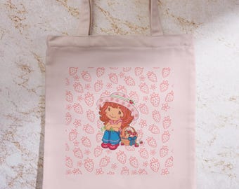 Strawberry Shortcake Bag, Cute Tote Bag, Strawberry Tote Bag, Cute Tote Bags, Fruit Gift, Cute Tote Bag, Custom Gift Idea Fall Lover
