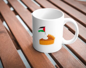 Palestine Flag Pie Sticker: Durable Vinyl Decal