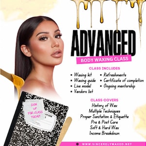 Canva Body Waxing Course Flyer Template/ DIY Wax Training Class E-Flyer/ One on One Waxing Flyer Template/ Advanced Wax Masterclass Flyer