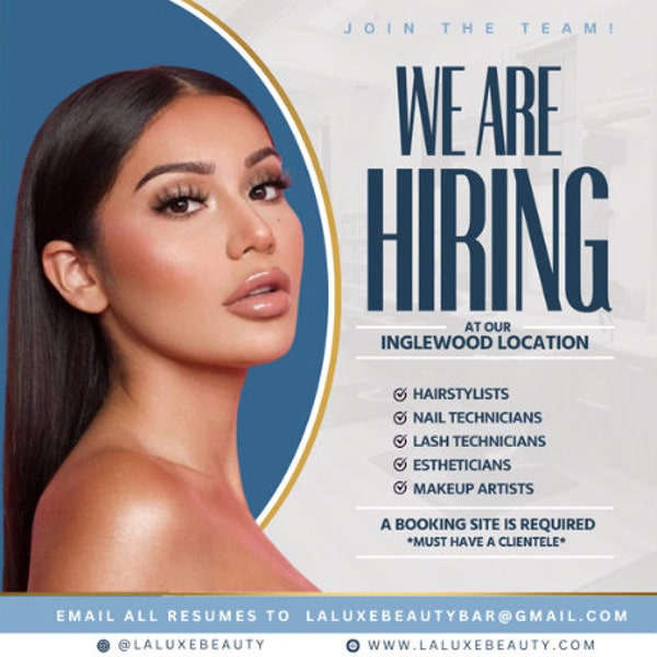 Canva We're Hiring Flyer Template/ DIY Now Hiring E-Flyer/ Digital Join our Team Advertisment Flyer/ Booth Rental Available Flyer/