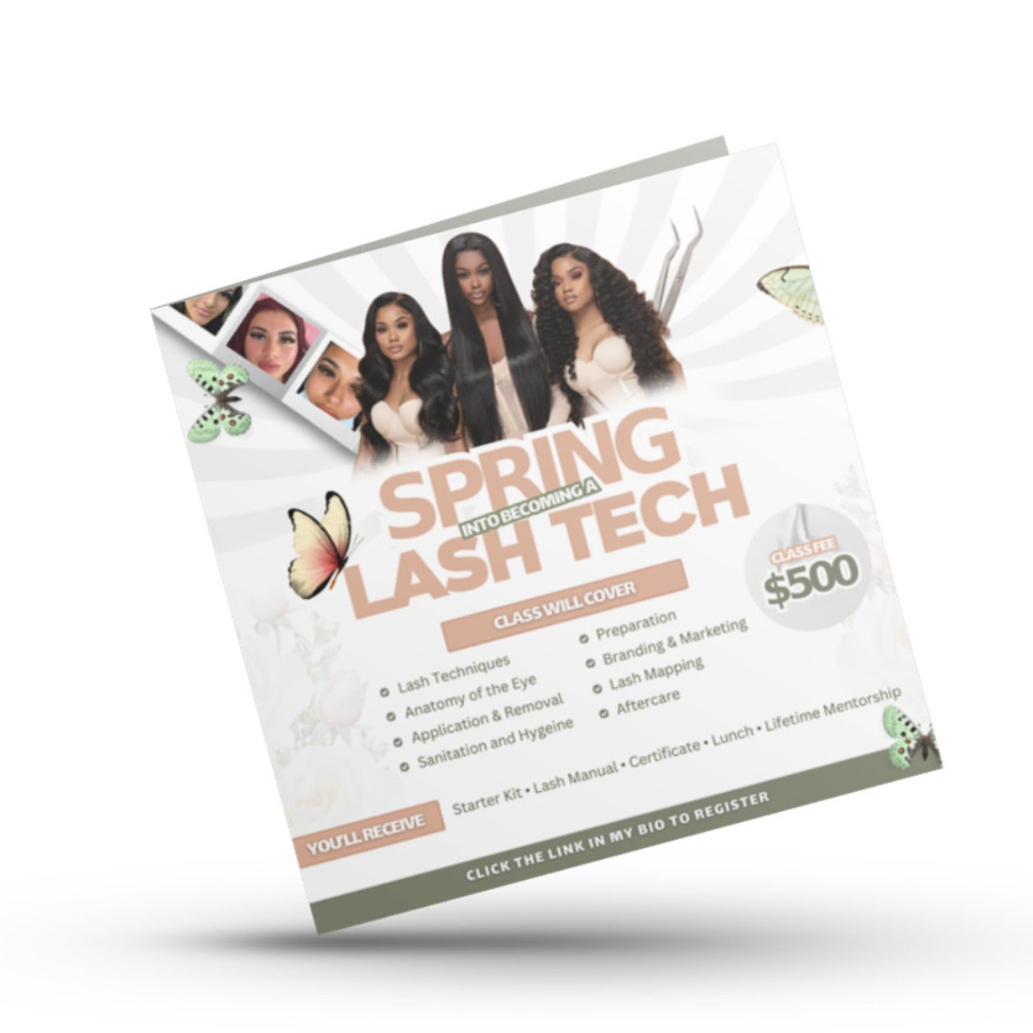 Canva Spring Lash Course Flyer Template for Lash Technician Group ...