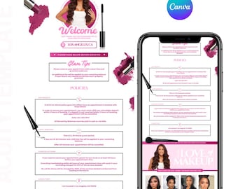 Canva Acuity Scheduling Template Pink MUA Acuity Website Template Design DIY Acuity Booking Template For Makeup Artist Website Template