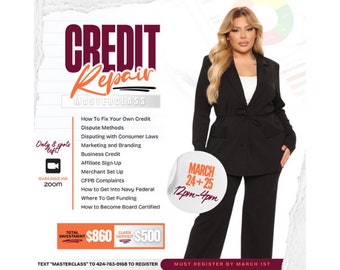 Canva Financial Services Flyer DIY Credit Repair Masterclass Flyer Credit Services E-Flyer Template  Business Credit Instagram Class Flyer