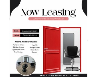 Canva Suites For Rent Flyer Template DIY Salon Suites Flyer Booth Rent Advertisement Flyer For Salon Suite Rental Amenenties Leasing Flyer
