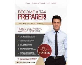 Canva Tax Preparer Flyer Template For Tax Season Marketing E-Flyer DIY Tax Season Sale Flyer Tax Prep Content Flyer For Income Tax Services