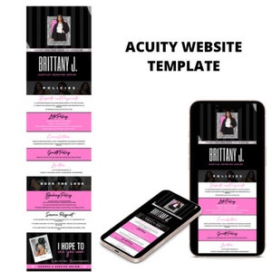 Acuity Website Template/ Pink & Black Acuity Scheduling Template/ Canva DIY Acuity Booking Site Design/ Premade Editable Booking Template