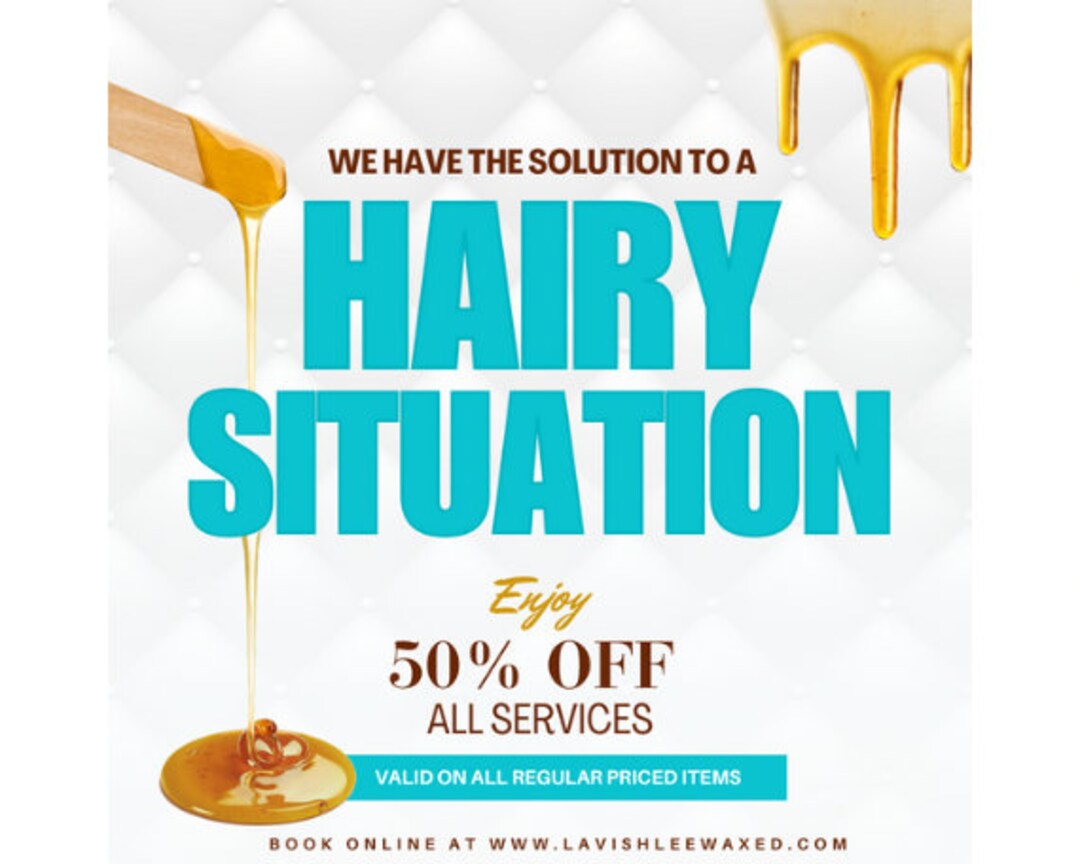 Canva Brazilian Wax Flyer Template/ Editable Wax Social Media Flyer