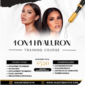 Canva 1on1 Hyaluron Pen Class Flyer / Black and White Hyaluron Pen Training Kurs Flyer Vorlage / DIY Lip Filler Instagram Class E-Flyer